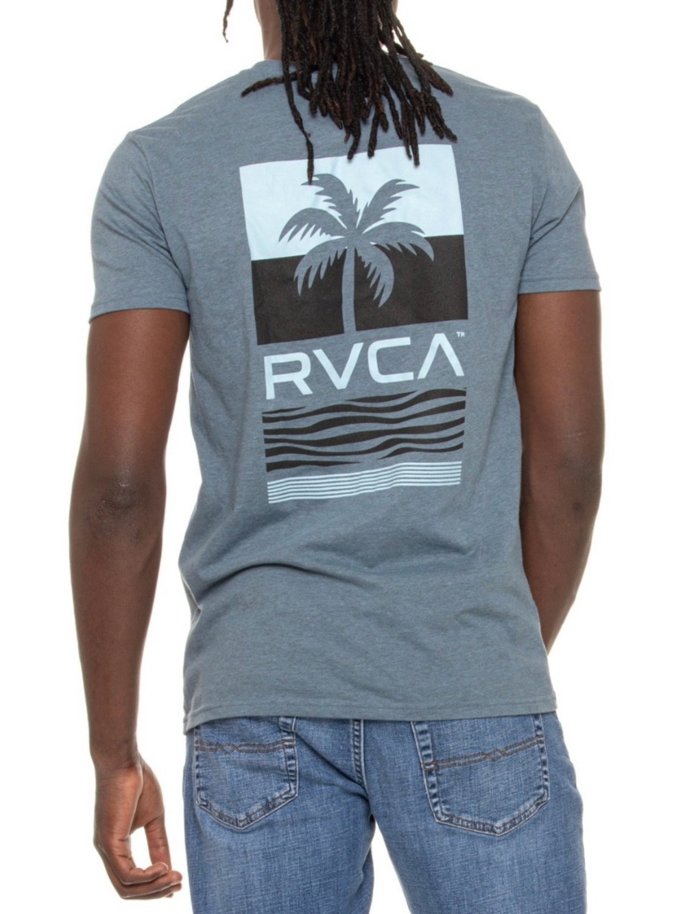 RVCA Acute Graphic Print T-Shirt Short Sleeve Jade Black Heather Size XL NWT